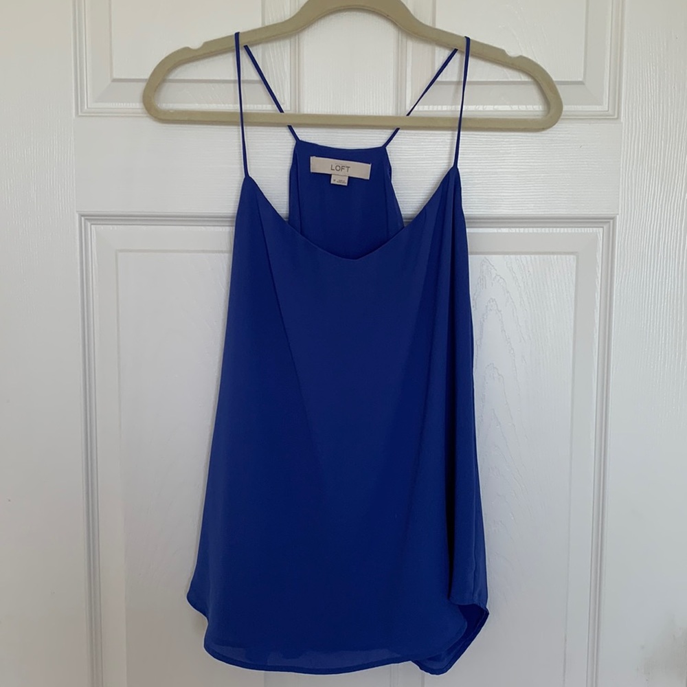 LOFT purple flowy tank top